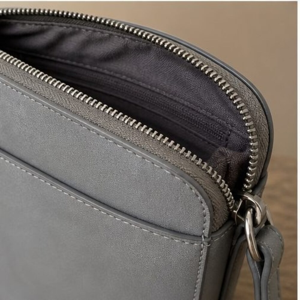 Olive Suede Crossbody Bag - Picture 4 of 6